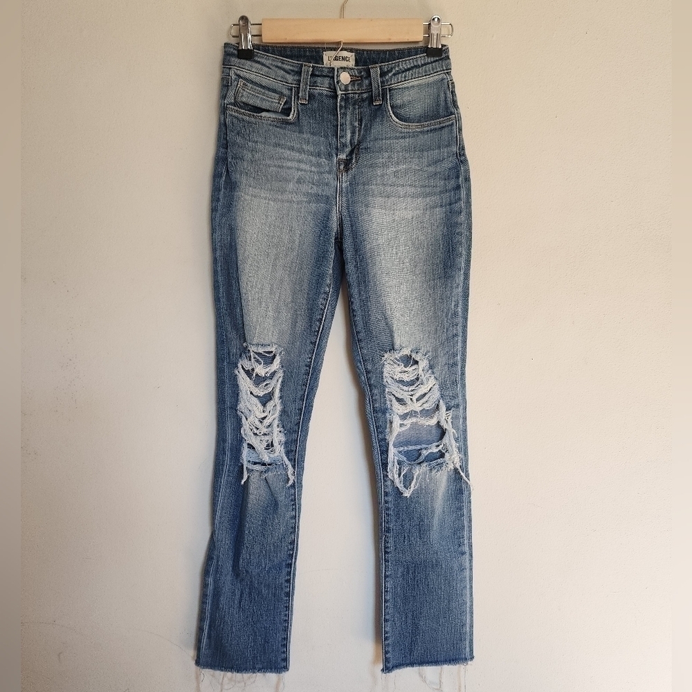 L'agence  Light Blue Ripped/ Distressed Jeans size 24